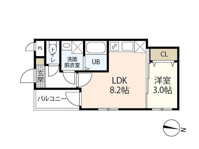 MOVE楽々園ウエスト(1LDK/2階)の間取り写真
