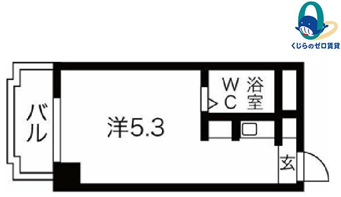 ハートイン大針(ワンルーム/4階)の間取り写真