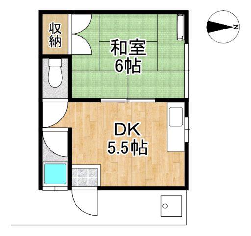 東野ハイツ(1DK/3階)の間取り写真