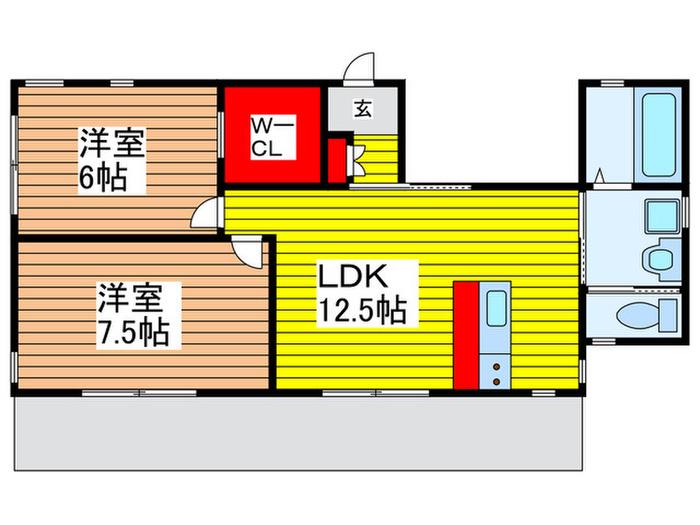 BLANC(2LDK/1階)の間取り写真