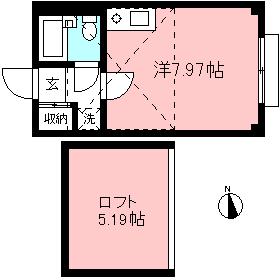 ラディッシュ桜丘(ワンルーム/2階)の間取り写真
