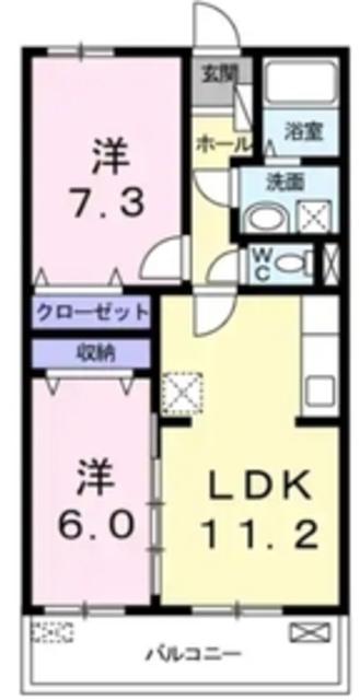 ザ レジデンス イレスト(2LDK/1階)の間取り写真
