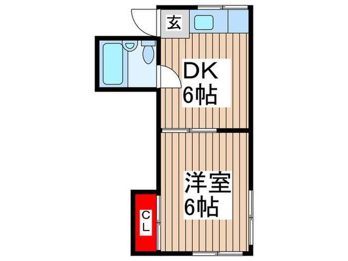 ハイム南砂(1DK/2階)の間取り写真