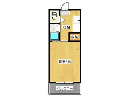 ホワイトキャッスル壱番館(1K/5階)の間取り写真