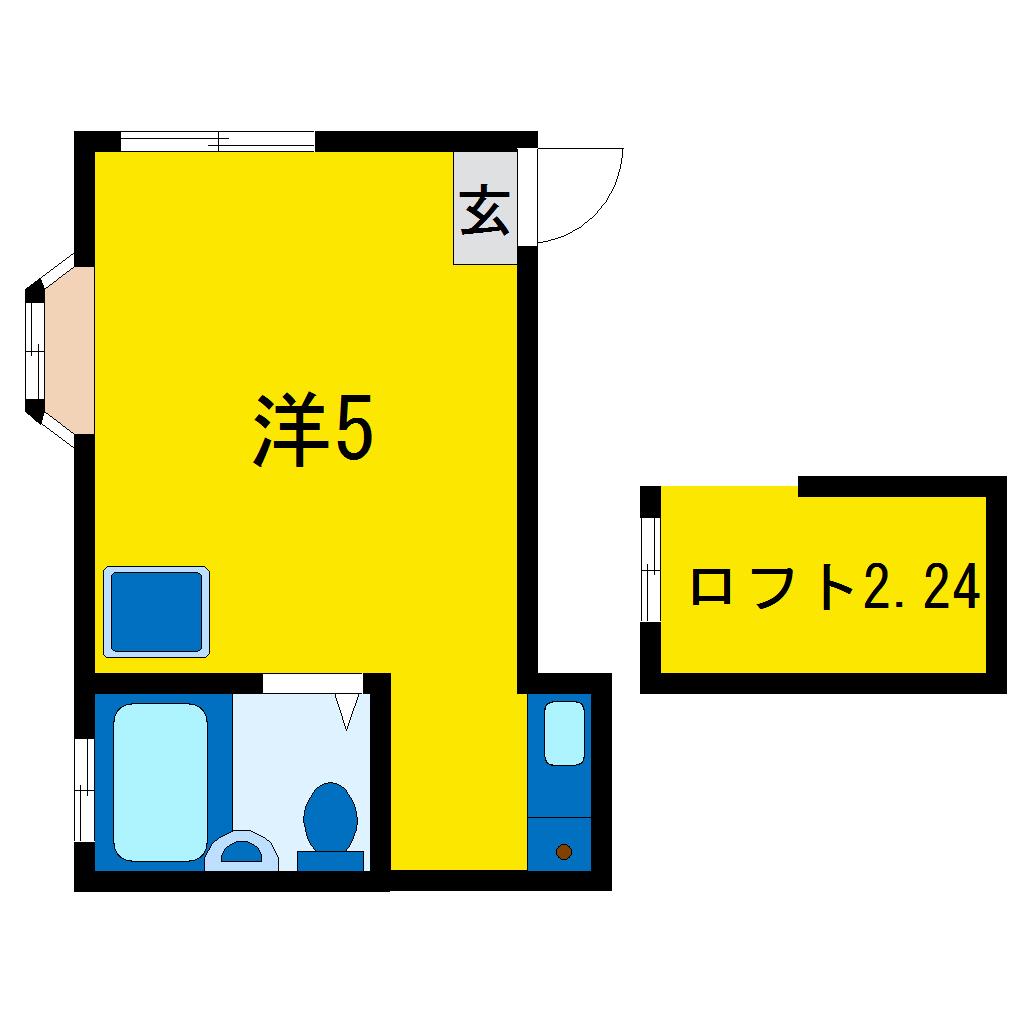 アゼリアハイツII(ワンルーム/3階)の間取り写真
