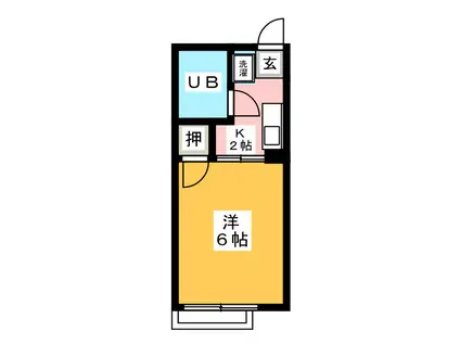 シティハイム エクセルV(1K/2階)の間取り写真