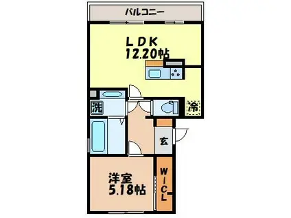ドゥジエム(1LDK/2階)の間取り写真