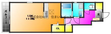アセット(1K/1階)の間取り写真