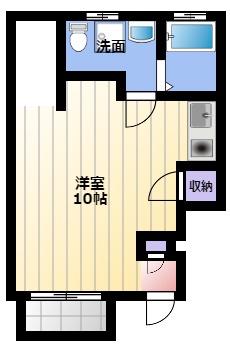 ノースビレッジI(ワンルーム/1階)の間取り写真