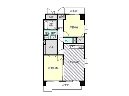 カーサボニータ(2LDK/7階)の間取り写真