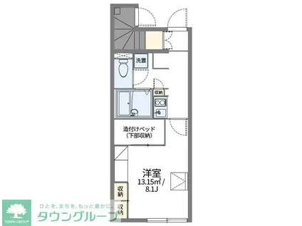 レオパレスグランデ(1K/1階)の間取り写真