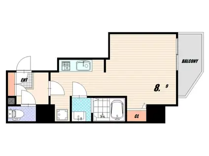 セオリー神戸ウエストゲート(1K/2階)の間取り写真