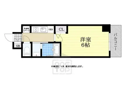 エステムコート難波サウスプレイスⅦリアン(1K/3階)の間取り写真