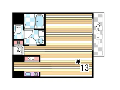 IPSXイースト(1K/10階)の間取り写真