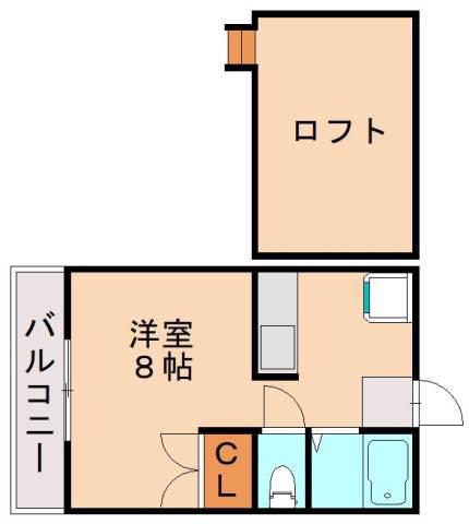 モンソレイユ日吉台(ワンルーム/2階)の間取り写真