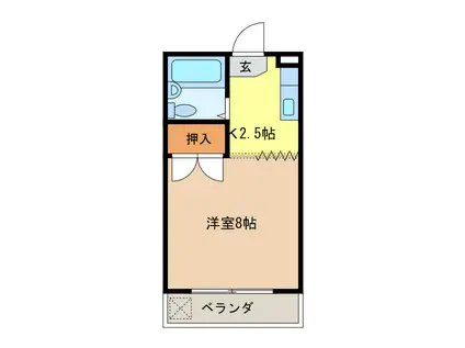 ラフィーネ・N(1K/1階)の間取り写真