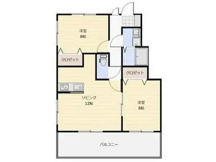 パナハイツクォーレ(2LDK/1階)の間取り写真