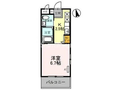 DOLCE AMARO (1K/3階)の間取り写真