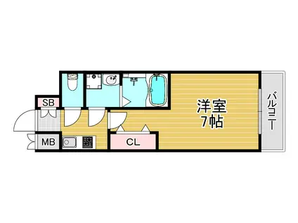 レジュールアッシュ塚本レジデンス(1K/9階)の間取り写真