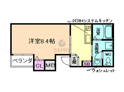 ガゼルノア加島II(1K/1階)の間取り写真