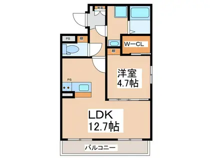 COCO(1LDK/2階)の間取り写真
