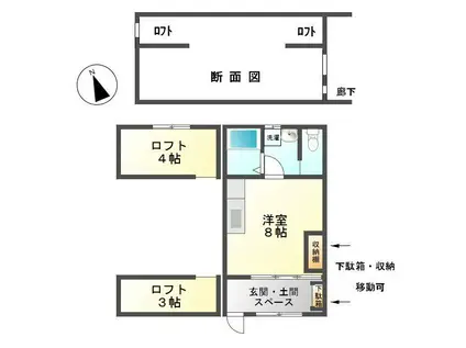 アトレ高町(ワンルーム/1階)の間取り写真