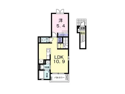 エムズ レジデンスII(1LDK/2階)の間取り写真