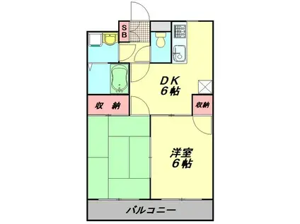 クランブルックプラザ(2DK/3階)の間取り写真