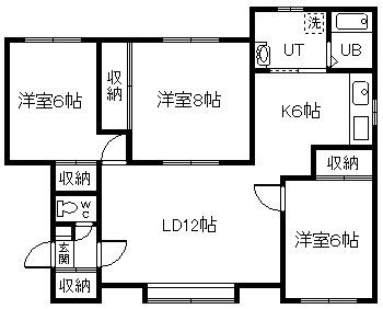 アドニスAB(3LDK/1階)の間取り写真