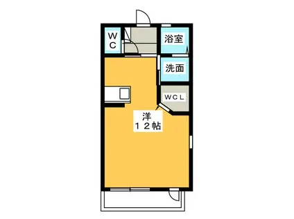 サニープレイス(ワンルーム/1階)の間取り写真