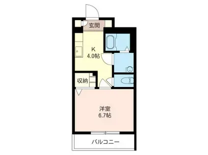 ロイヤルステージ21(1K/1階)の間取り写真