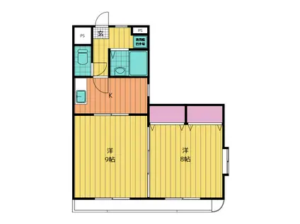 フラワーアイランド江島II(2K/2階)の間取り写真