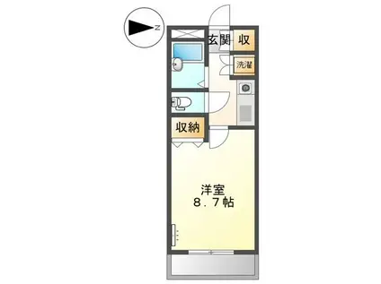 クオリティーII(1K/2階)の間取り写真