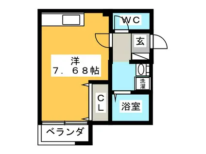 BESTIE(ワンルーム/2階)の間取り写真