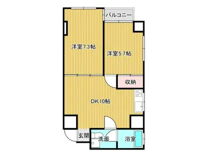 取手細井ハイム(2DK/3階)の間取り写真