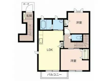 サニーフラットI・II(2LDK/2階)の間取り写真