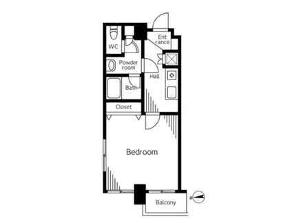 シルフィード東品川(1K/8階)の間取り写真