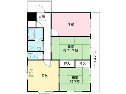 五月ハイツ(3DK/3階)の間取り写真