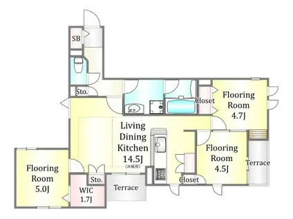 下馬6丁目メゾン(3LDK/1階)の間取り写真