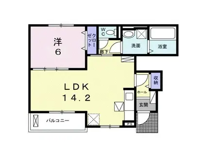 Kストリート(1LDK/1階)の間取り写真