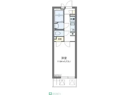 クレイノベルウッドII 広川(1K/2階)の間取り写真