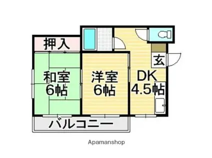 リリーフ愛宕II(2DK/2階)の間取り写真