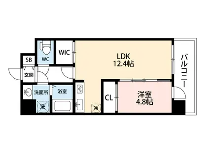 S GRANTAGE(1LDK/5階)の間取り写真