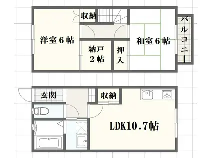 フレンドめが(2LDK/1階)の間取り写真