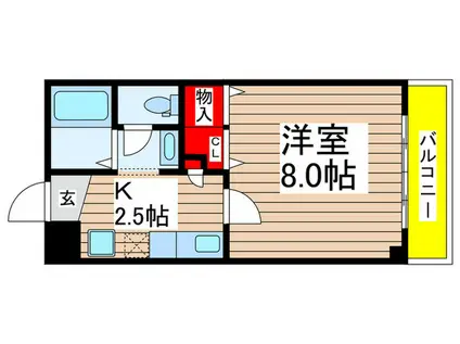 ヘルデン フィールズ(1K/3階)の間取り写真