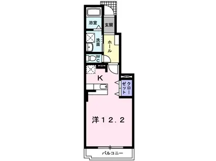 ウィルヴェスティージ参番館(1K/1階)の間取り写真