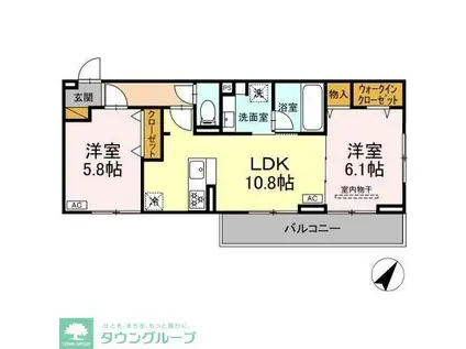 リベラル(2LDK/3階)の間取り写真