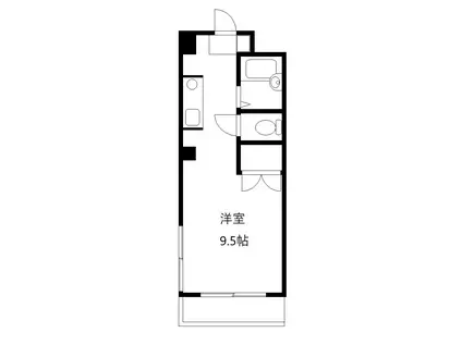 サウスステュディオ(ワンルーム/1階)の間取り写真