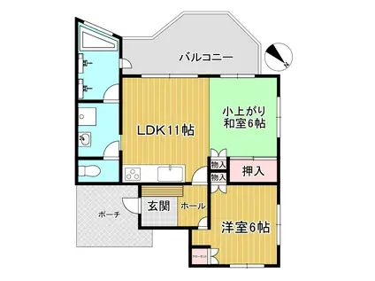 ロハス伊豆高原初島(2LDK/2階)の間取り写真