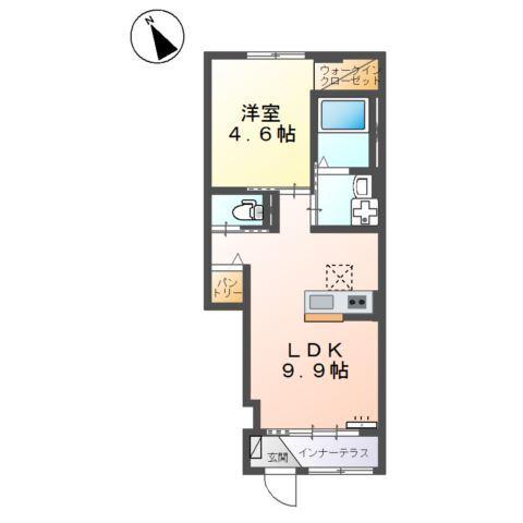 FIRST(1LDK/1階)の間取り写真